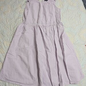 Lands End Striped Purple Dress